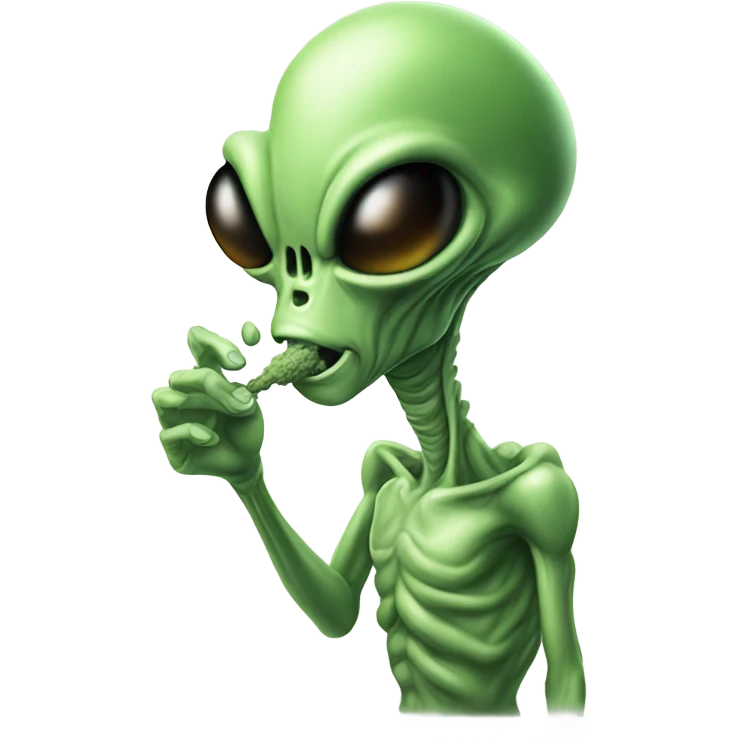 Aliens smoking a joint emoji