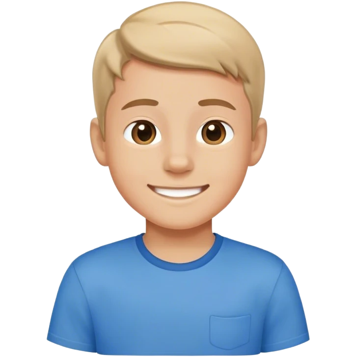 smiling boy in blue shirt emoji