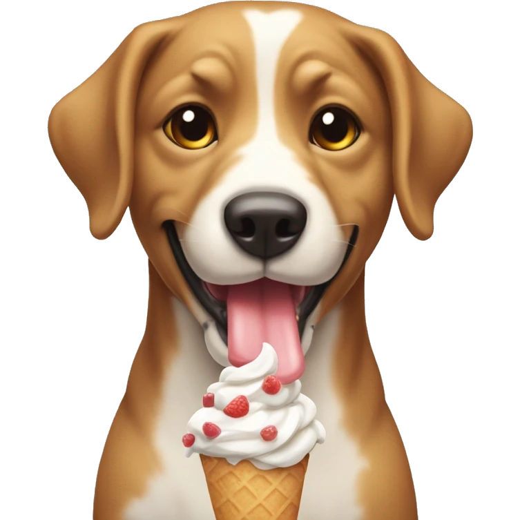 Perro comiendo helado  emoji