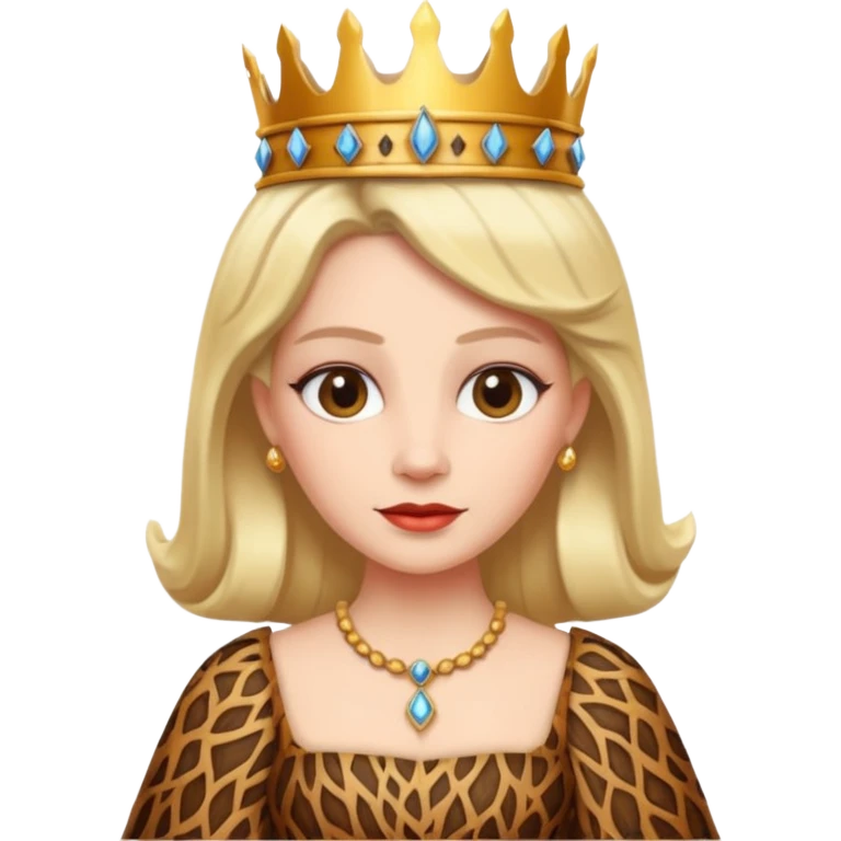 Queen wearing a bark-patterned dress emoji