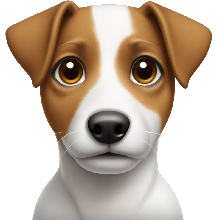 jack russel pup with half face white and other half brown emoji