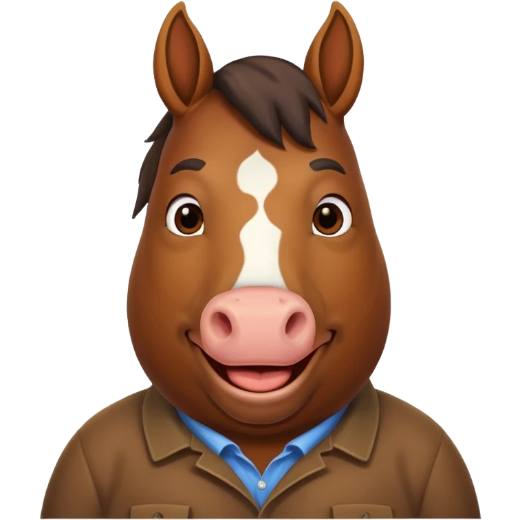 Horse with a face of a fat black man emoji