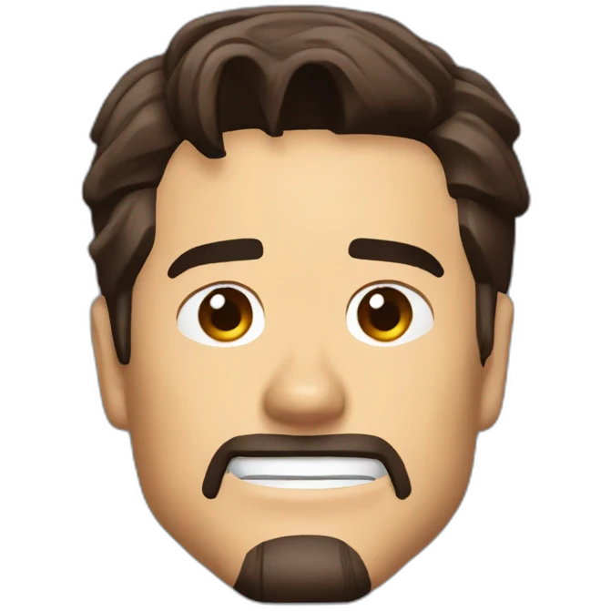 Tony Stark half iron man face emoji