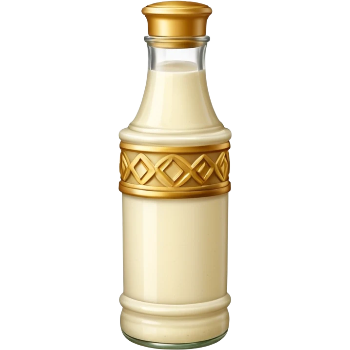 Creamy salad dressing in a bottle shaped like a roman pillar emoji