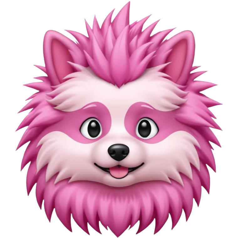 fancy pink spiky haired dog emoji