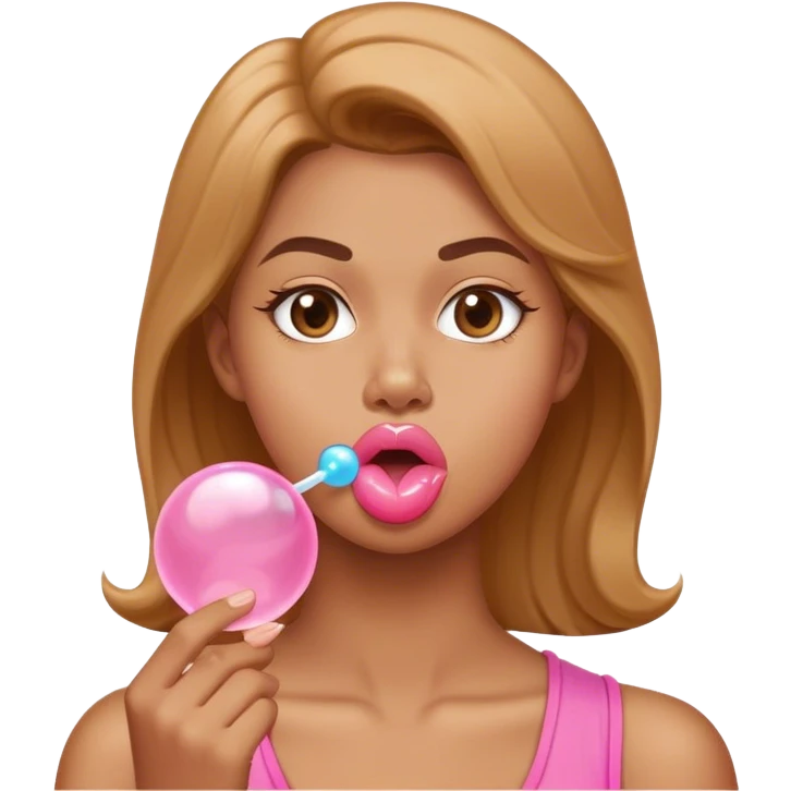 kissy face blowing bubble gum  emoji