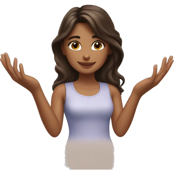 Pretty brunette making a heart with her hands emoji