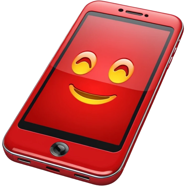 red cell phone  emoji