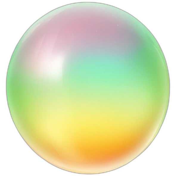 Pastel yellow orange green gradient crystal orb emoji