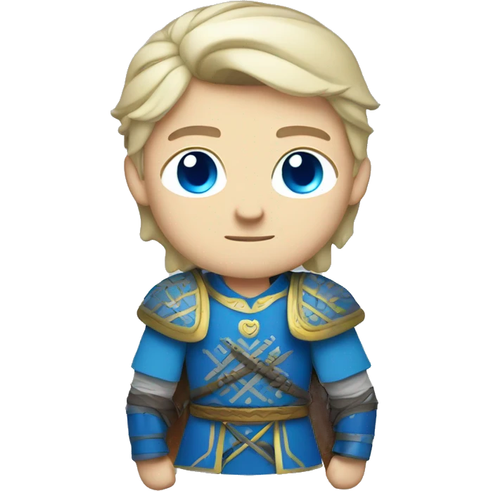 British white male with blue eyes wearing a Mongolian warrior outfit emoji
