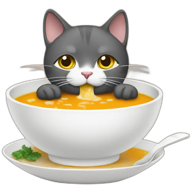 cat eating soup emoji