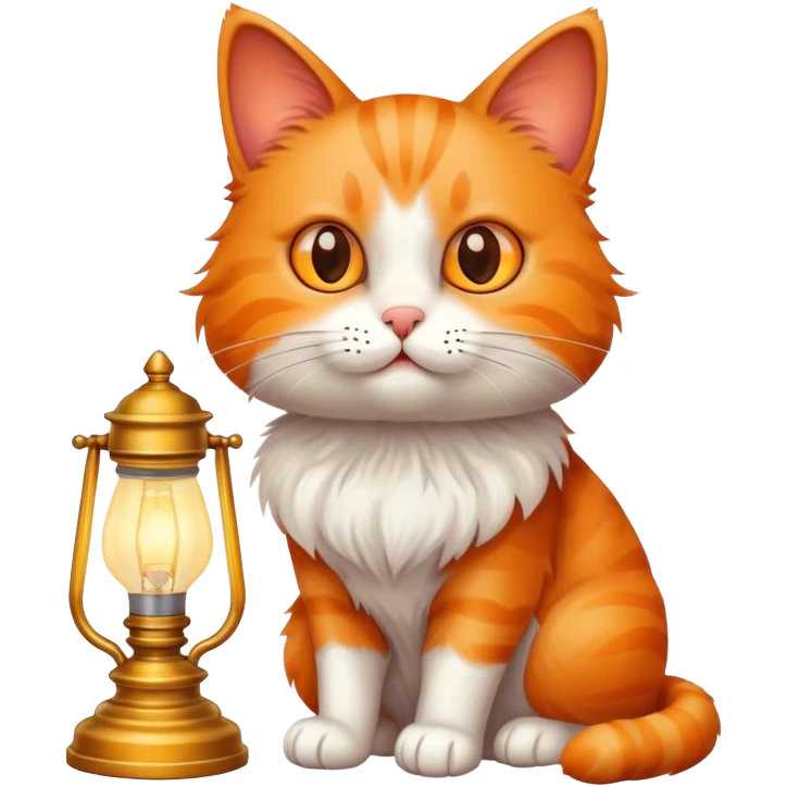Cat with lamp emoji