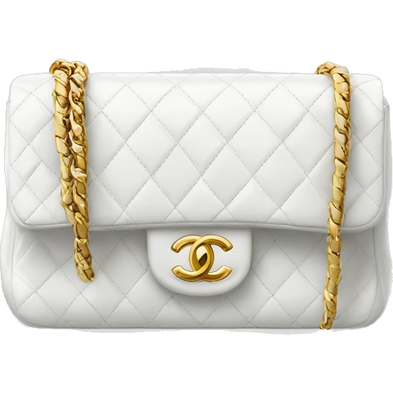 White Chanel bag classic flap emoji