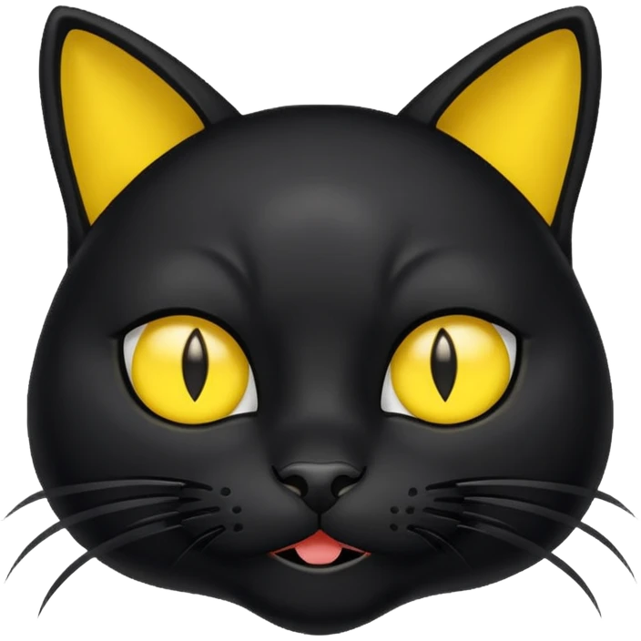 Black cat with yellow ears mad emoji