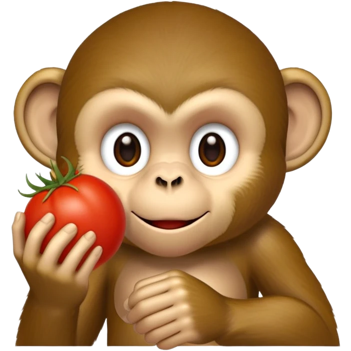 monkey eating tomato emoji