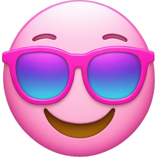 smiley face with pink sunglasses emoji