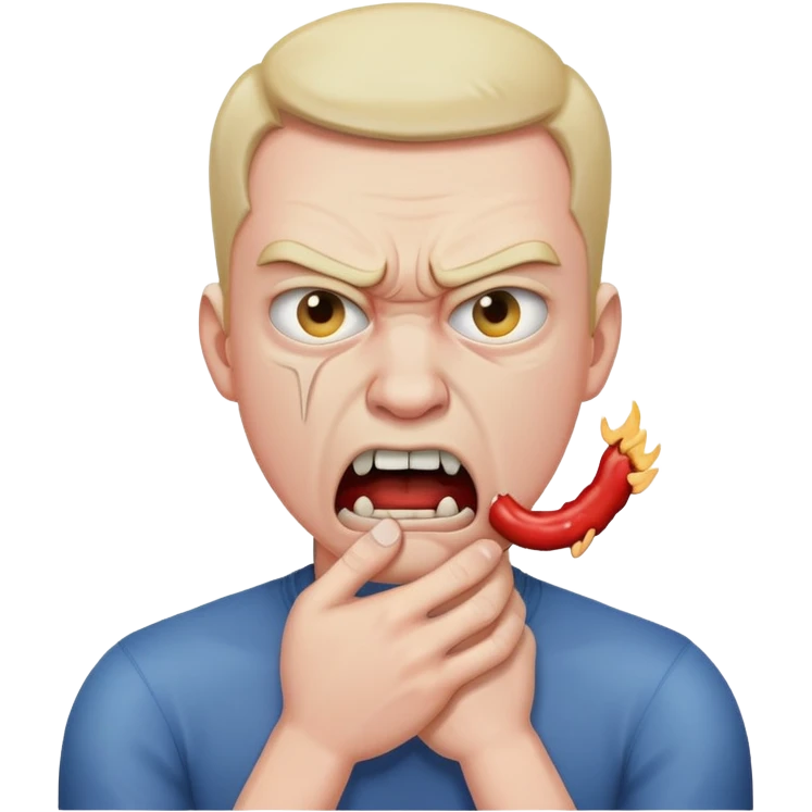 angry man choking himself emoji