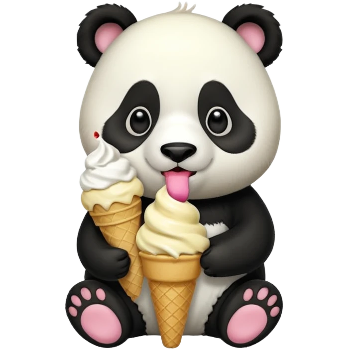 Panda eating ice cream emoji