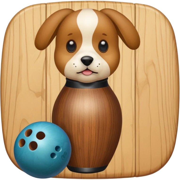 bowling skittle with puppy head on top emoji