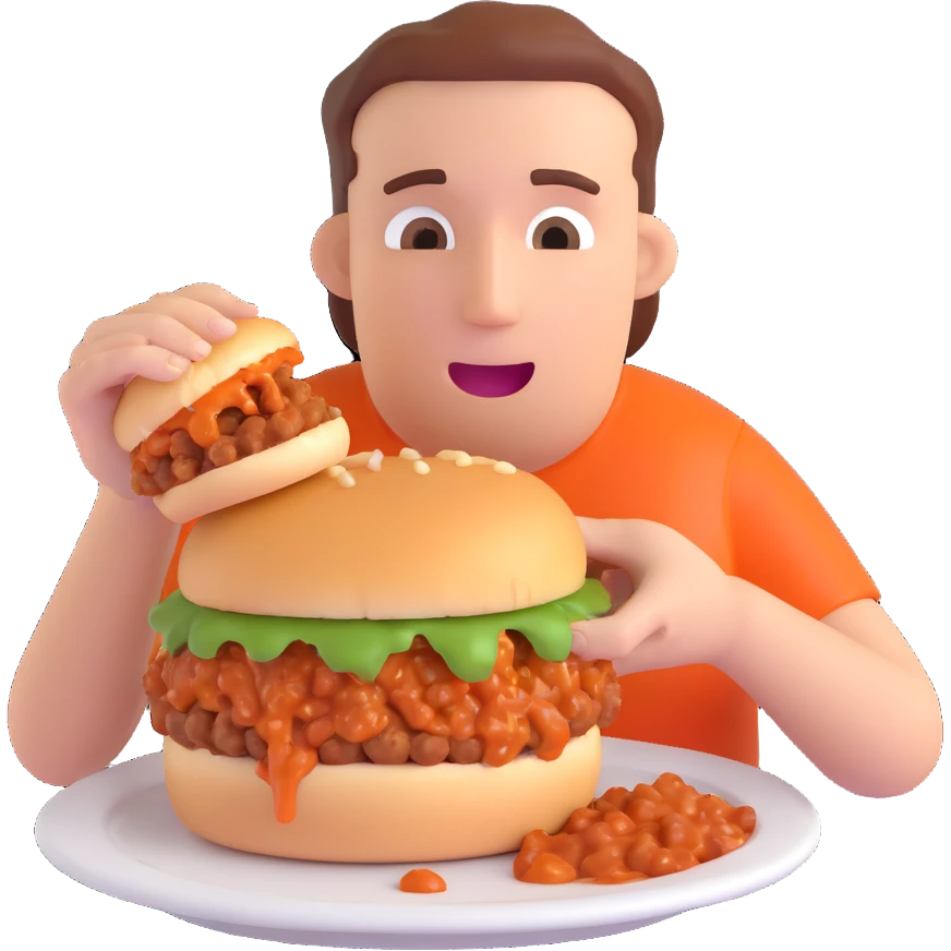 person eating sloppy joe emoji