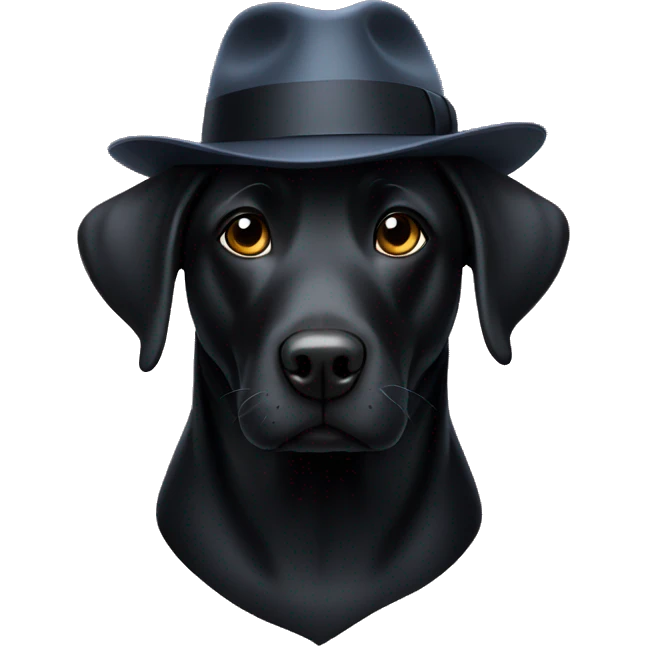 black lab with a fedora  emoji