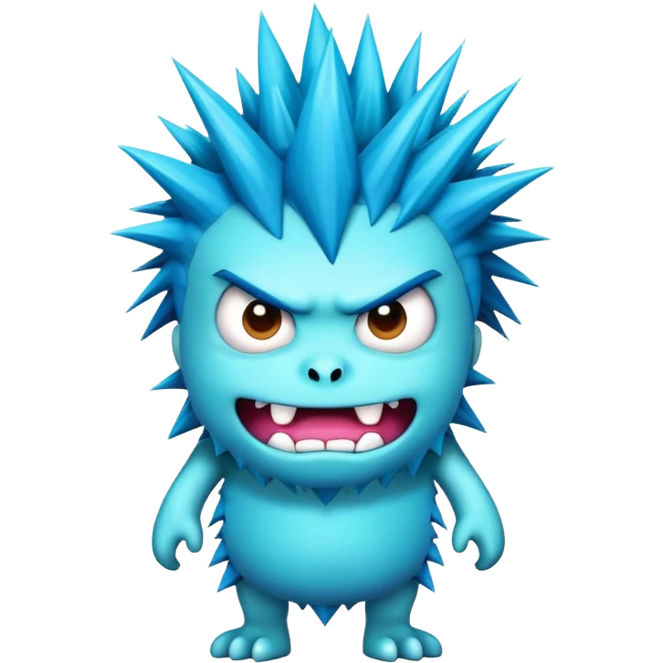 Blue hair monster  emoji