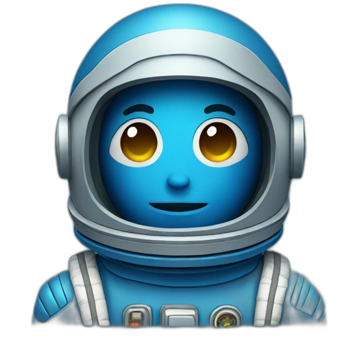 Illustrated blue spaceman emoji