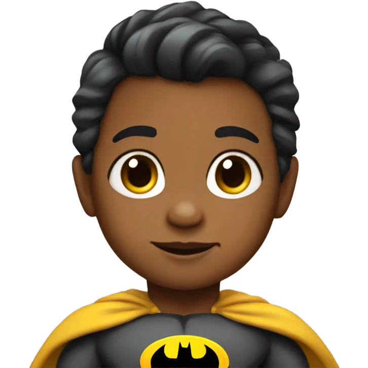 Toddler with tan skin in a Batman costume  emoji