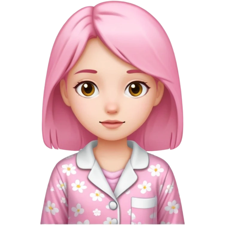 Girl with white and pink pijama emoji