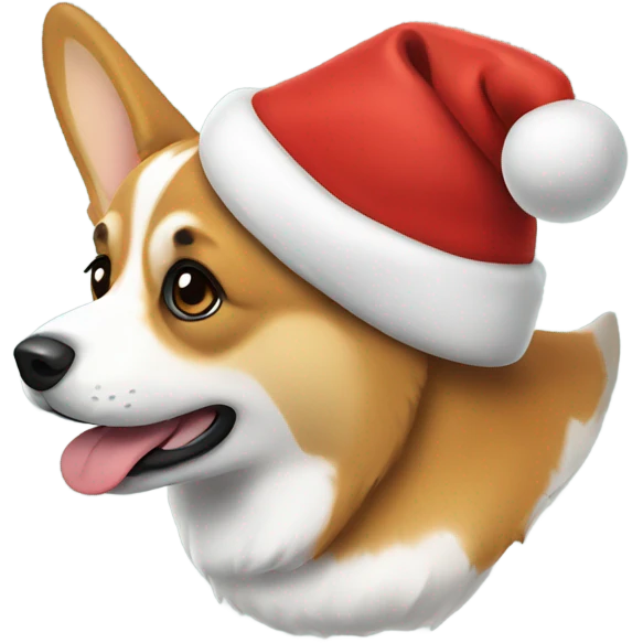 Corgi in a santa hat emoji