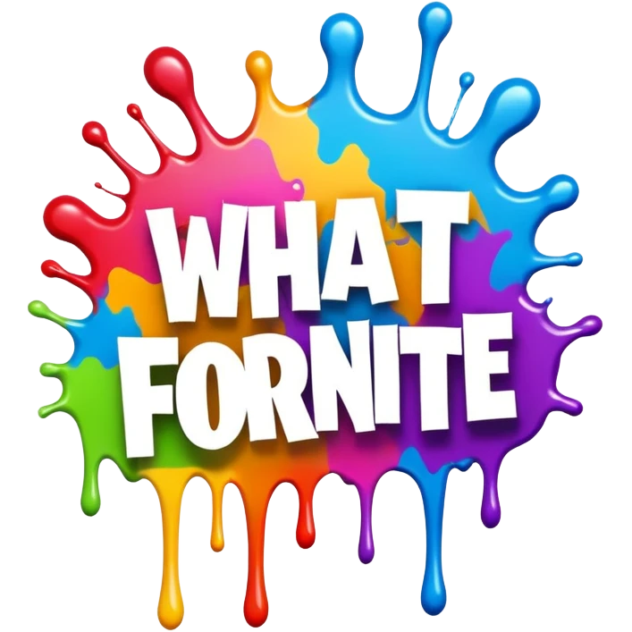 Graffiti The words What the fortnite with drippy paint emoji