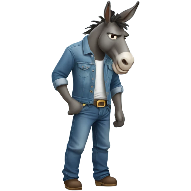 an angry donkey wearing jeans emoji