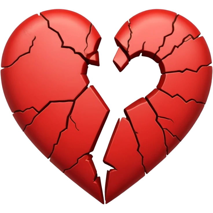 broken heart with a crack in the middle emoji