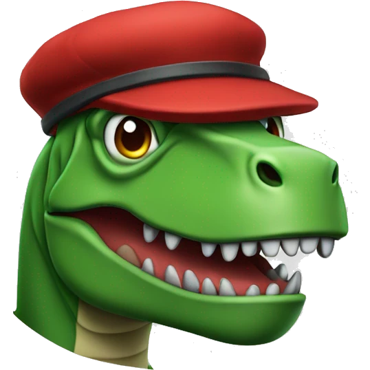 Green Trex wearing red beret and eyeglasses  emoji
