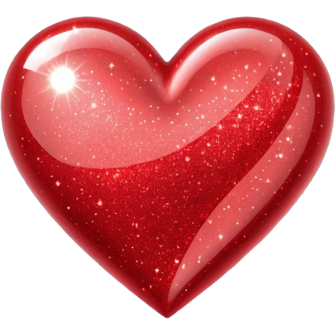 red glitter heart  emoji
