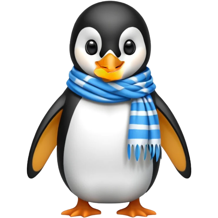 penguin with blue scarf  emoji