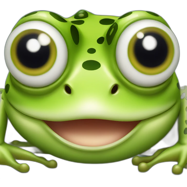 Frog with 3 eyes smiling emoji