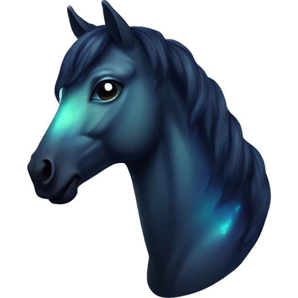 Dark iridescent horse glowing emoji