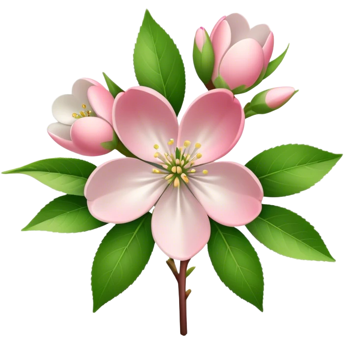 single Apple blossom, straight stem emoji
