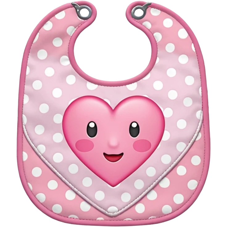 Pink bib with heart pattern emoji