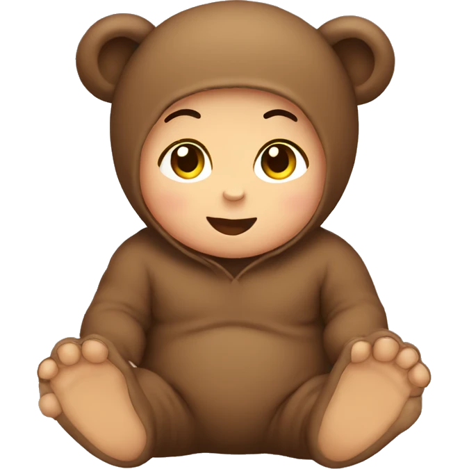 Baby wearing bear emoji