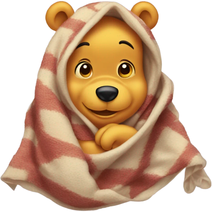 A Winnie the Pooh in a blanket  emoji