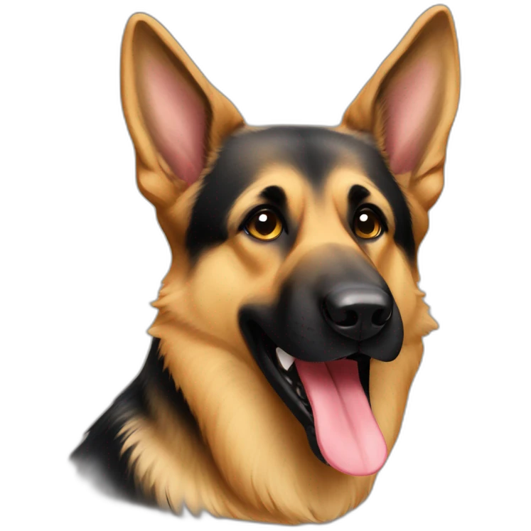 german shepard with tongue sticking out emoji