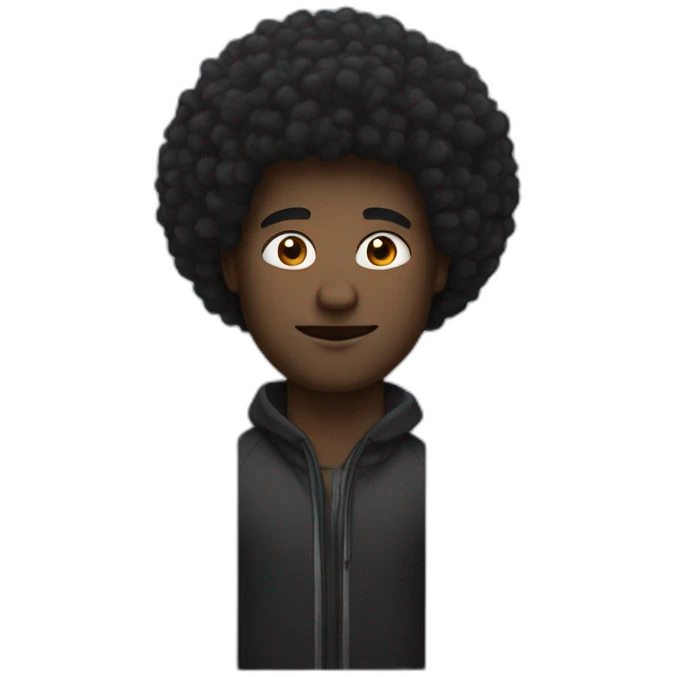 homme pas treop noir avec un afro emoji