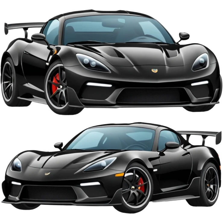 Custom sports car with spoiler and stickers on car emoji