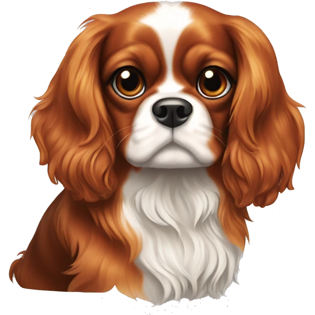 Cavalier King Charles spaniel playing this emoji