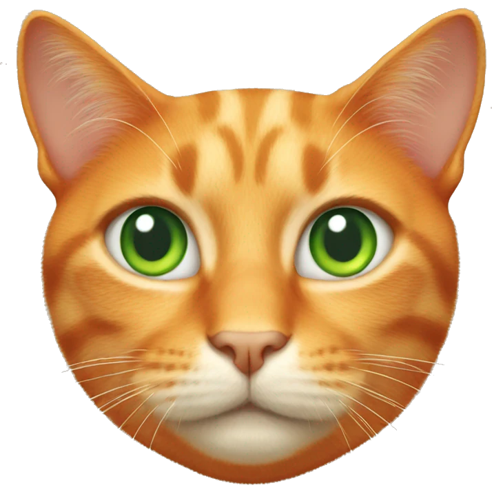 orange cat with green eyes emoji