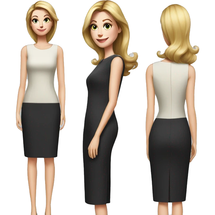 Claire Dunphy from Modern Family, Polished, tailored sheath dress, Mother, portrait emoji