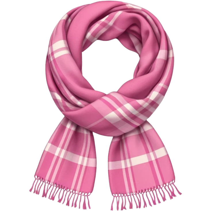 Scarf: pink plaid pattern
 emoji