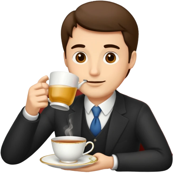 man drinking afternoon tea emoji